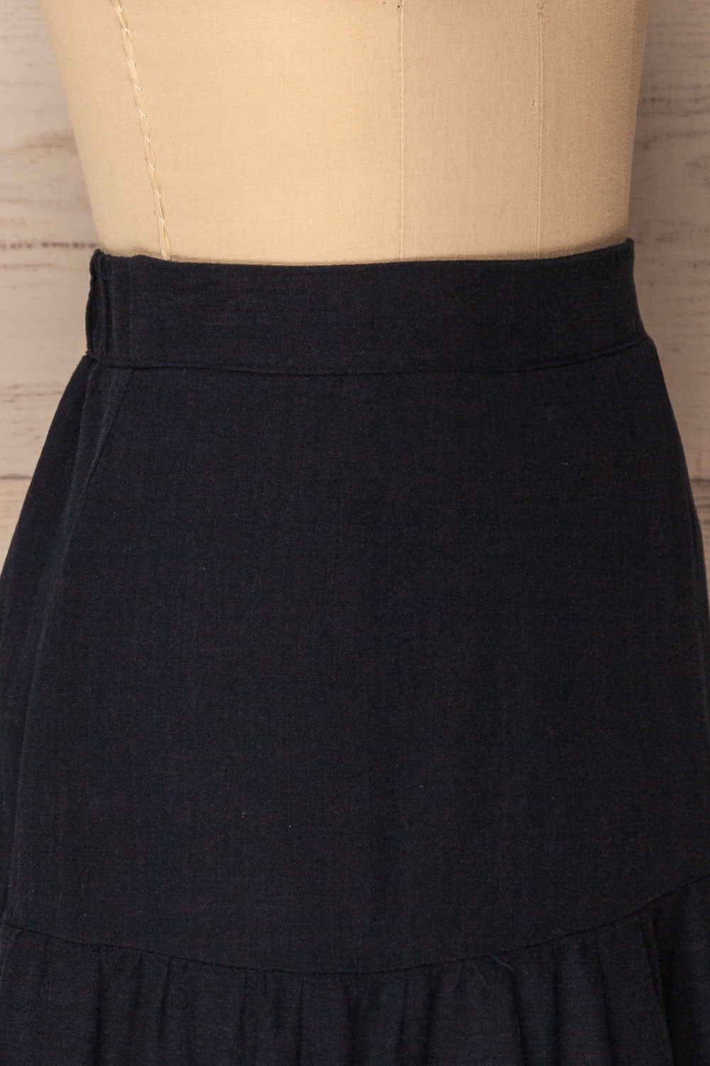 Vanves Océan Navy Ruffled A-Line Skirt | La Petite Garçonne 4