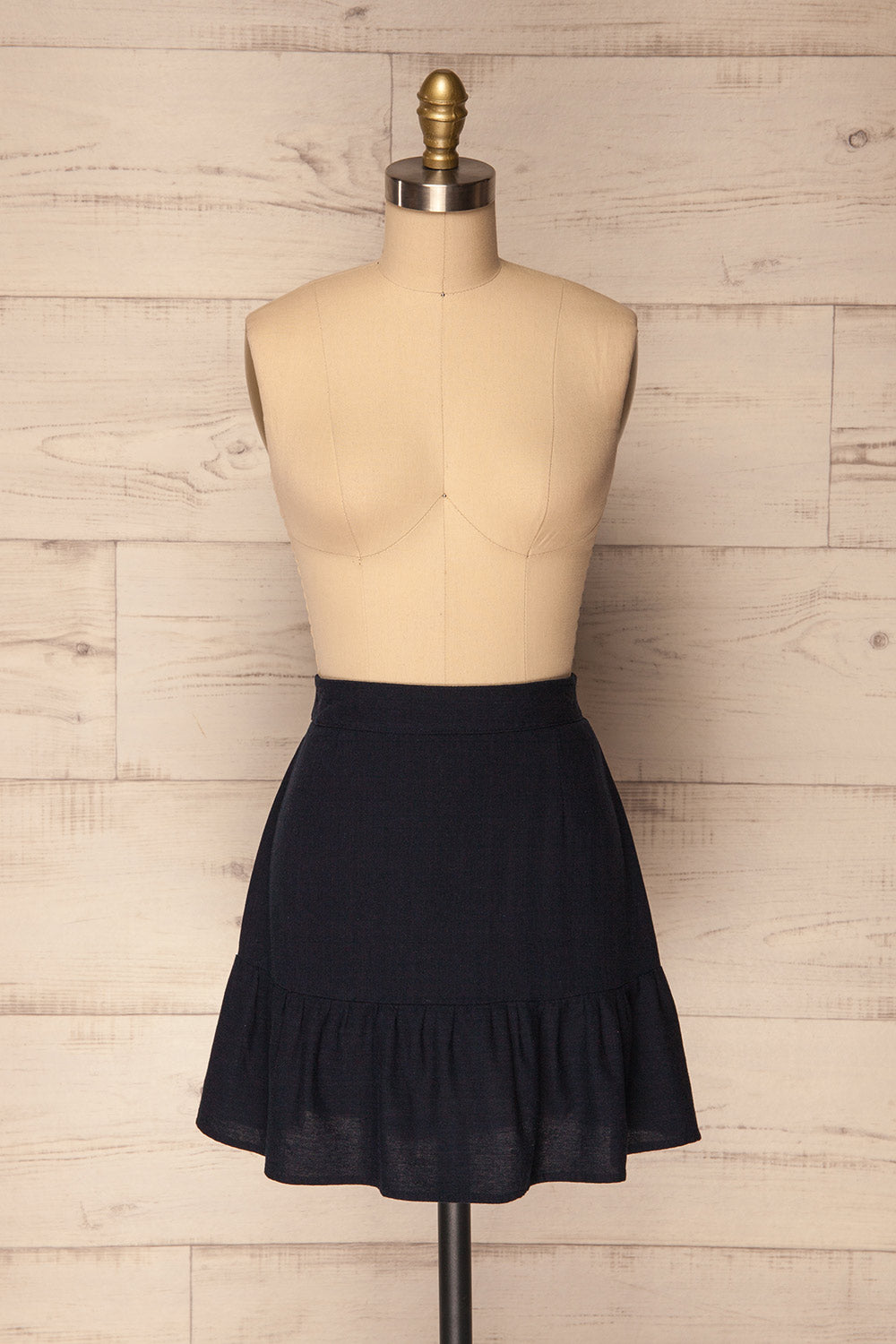 Vanves Océan Navy Ruffled A-Line Skirt | La Petite Garçonne 1