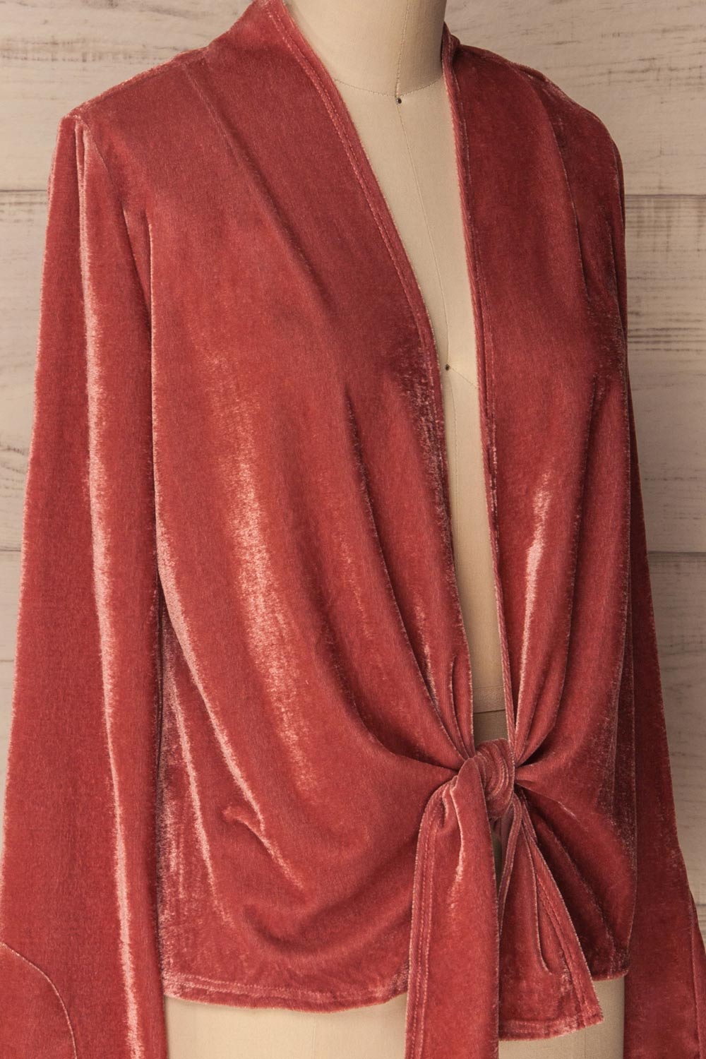 Vélès Dusty Pink Velvet Tied Jacket | La Petite Garçonne 4