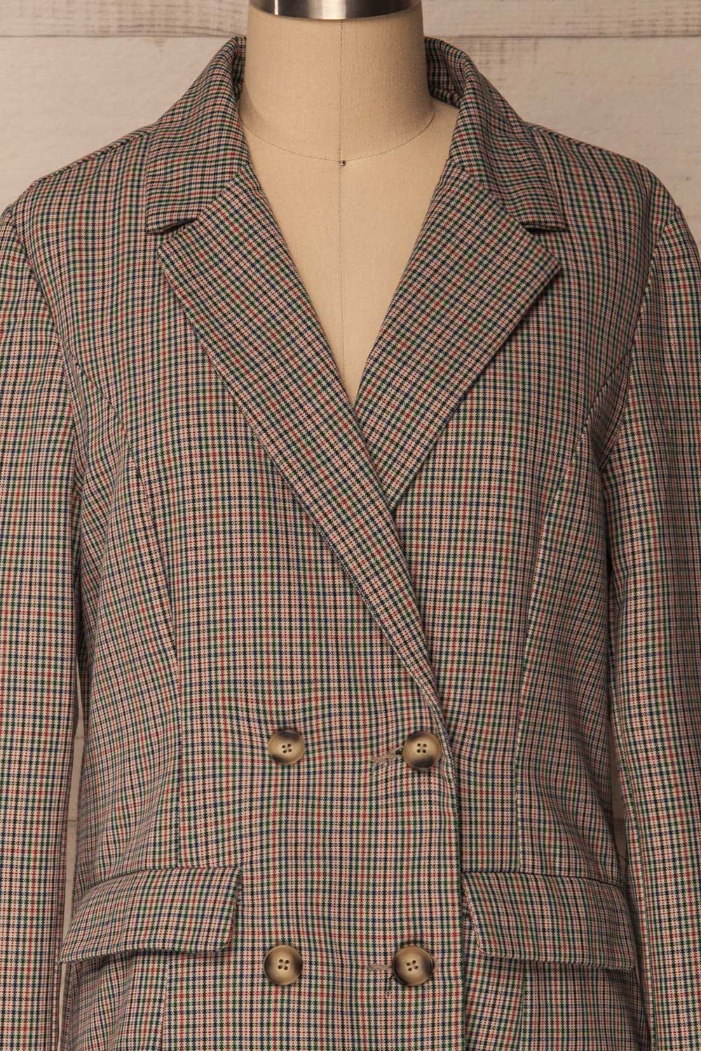 Landéan Colourful Plaid Double Breasted Jacket | La Petite Garçonne 3