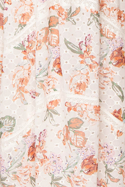 Vibrissa White Floral Lace Maxi Dress | Boutique 1861 fabric details