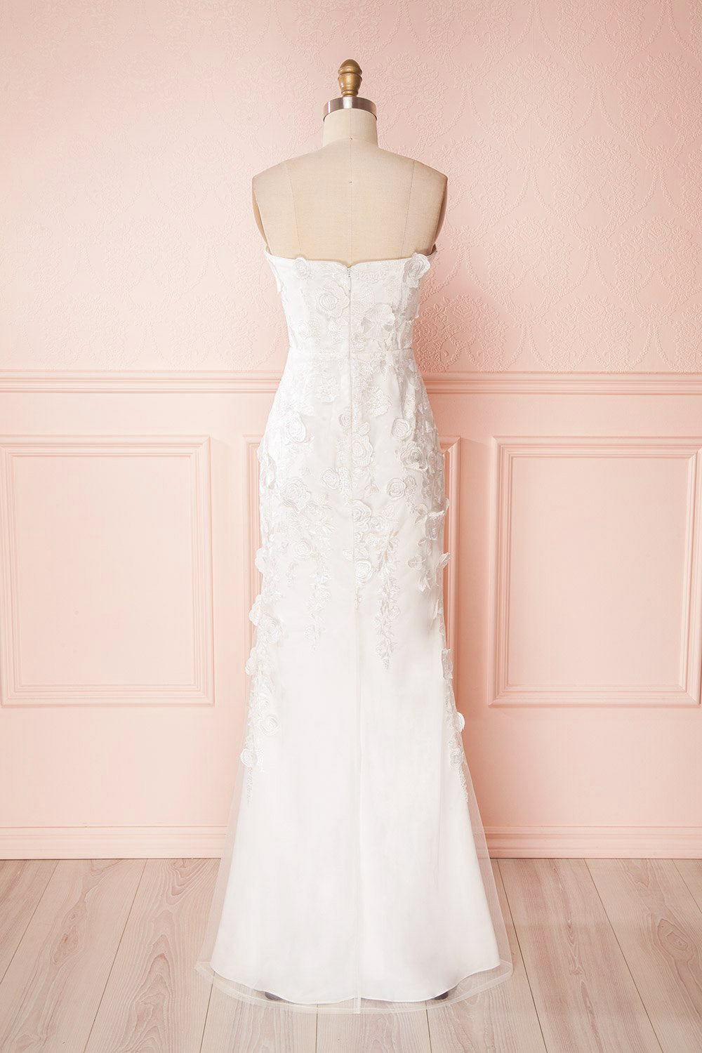 Vidyana White Floral Appliqués Bridal Bustier Gown | Boudoir 1861