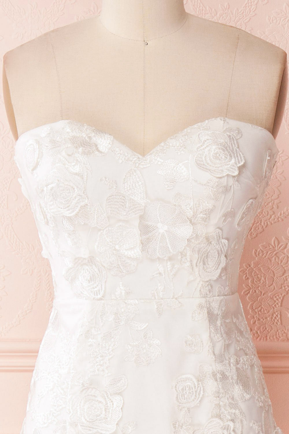 Vidyana White Floral Appliqués Bridal Bustier Gown | Boudoir 1861