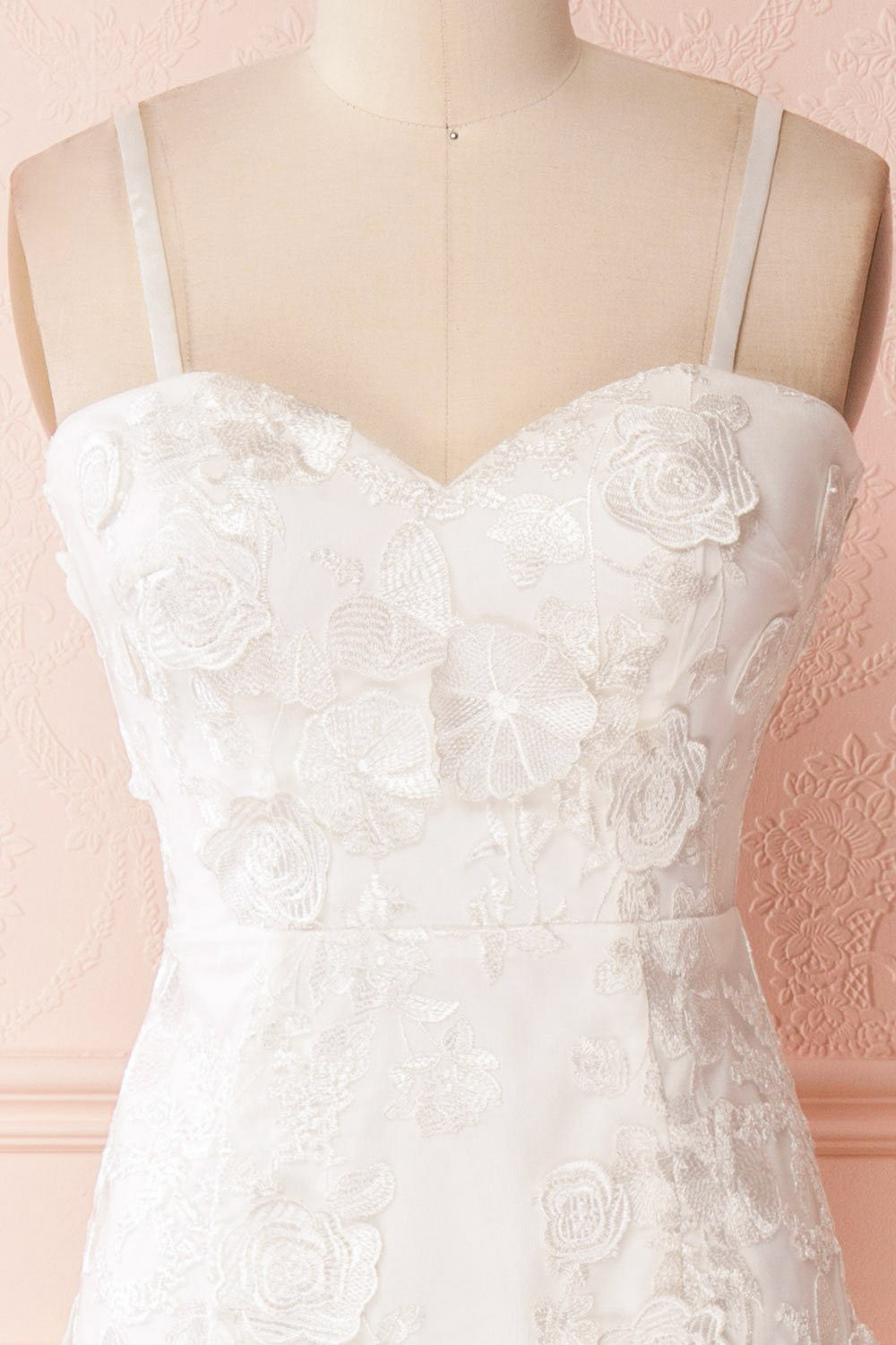 Vidyana White Floral Appliqués Bridal Bustier Gown | Boudoir 1861