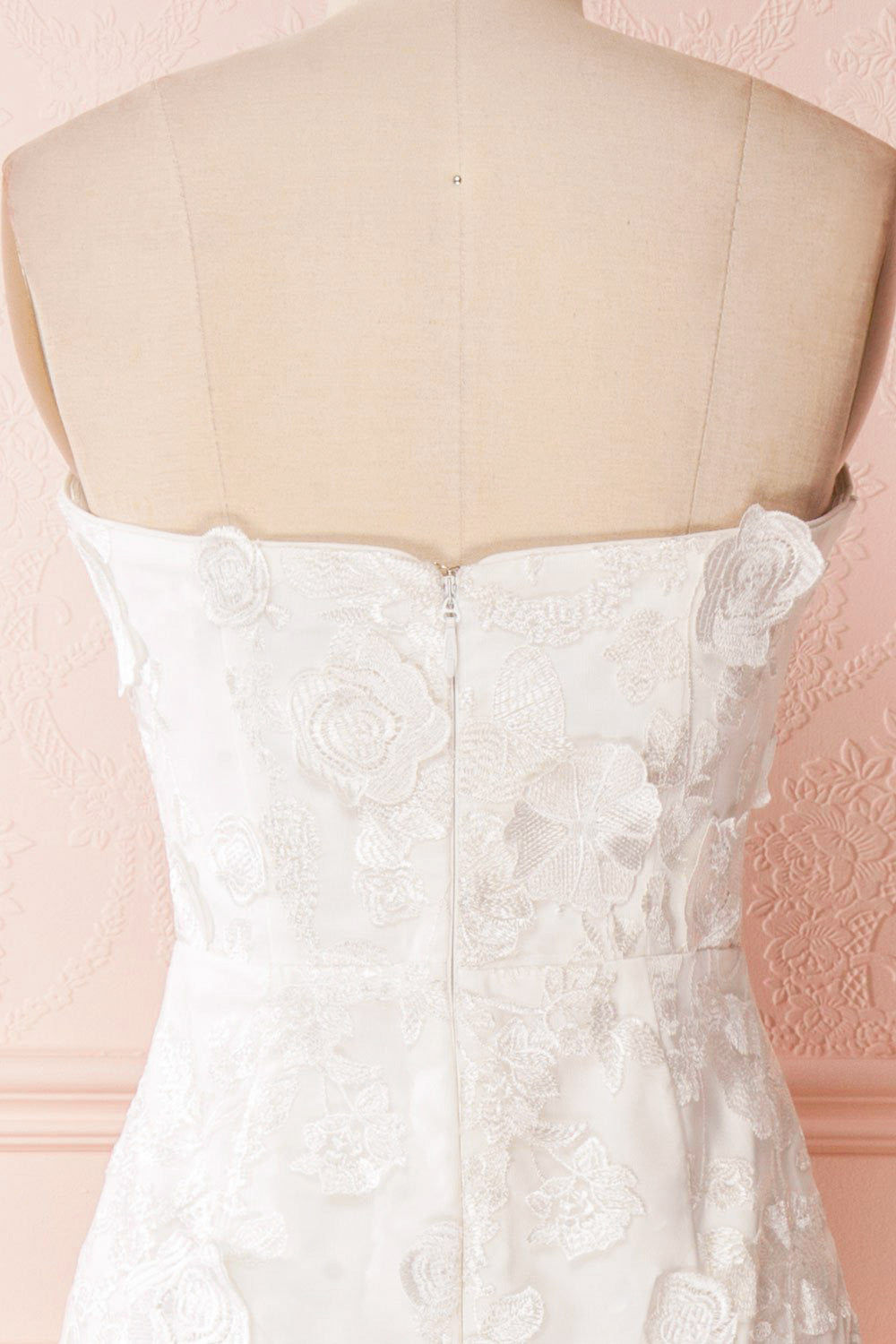 Vidyana White Floral Appliqués Bridal Bustier Gown | Boudoir 1861