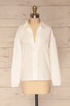 Vimioso White Cotton Long Sleeve Shirt | La petite garçonne front view