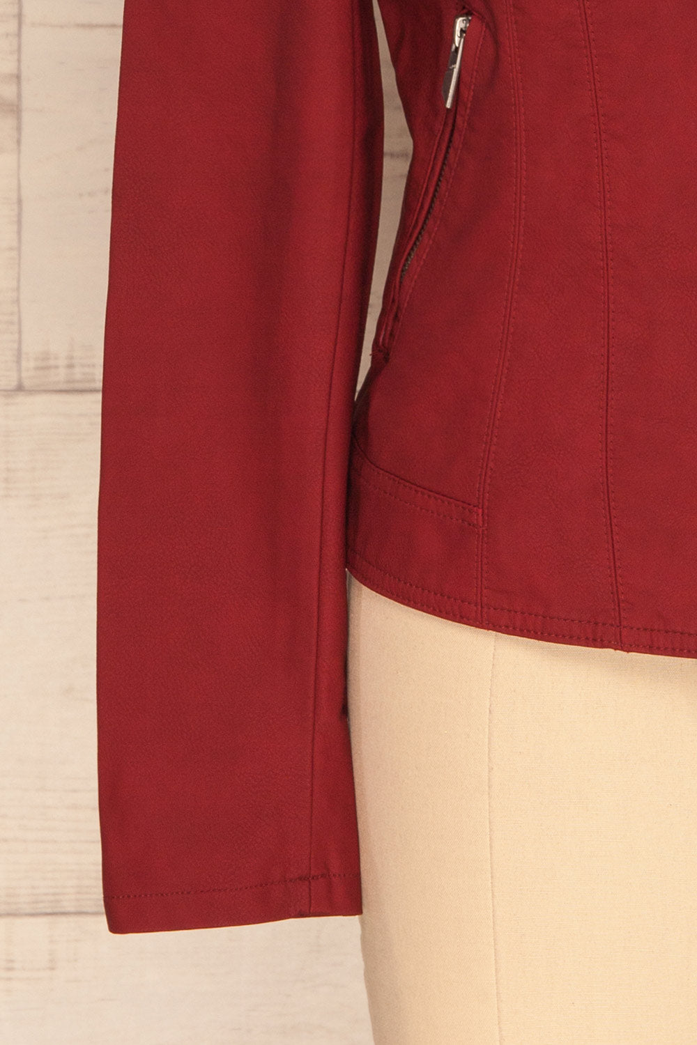 Washington Red Faux Leather Motorcycle Jacket | La Petite Garçonne 9