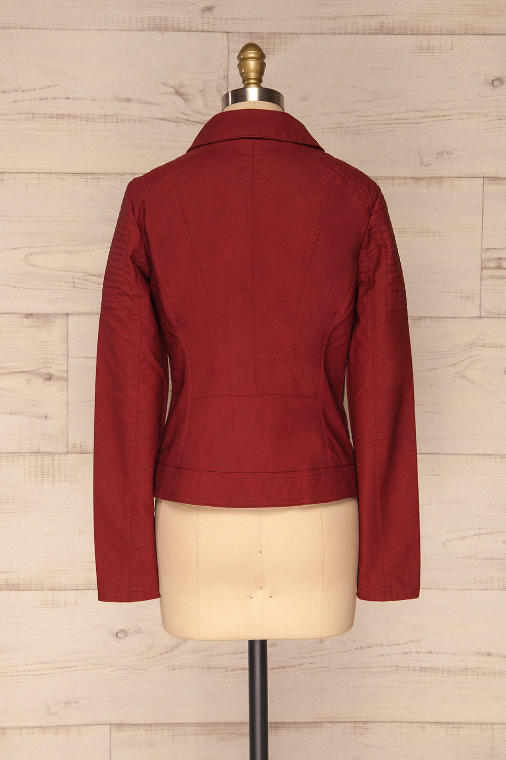 Washington Red Faux Leather Motorcycle Jacket | La Petite Garçonne 7