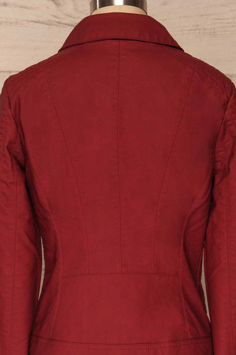 Washington Red Faux Leather Motorcycle Jacket | La Petite Garçonne 8