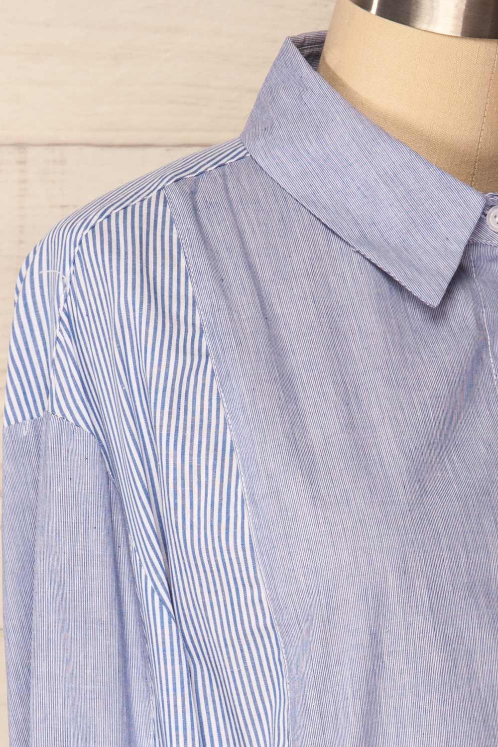 Wasigny Blue & White Striped Oversized Shirt | La Petite Garçonne