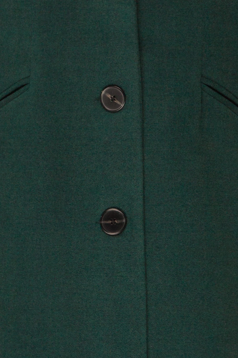 Wiesbaden Green Felt Coat | La Petite Garçonne fabric detail