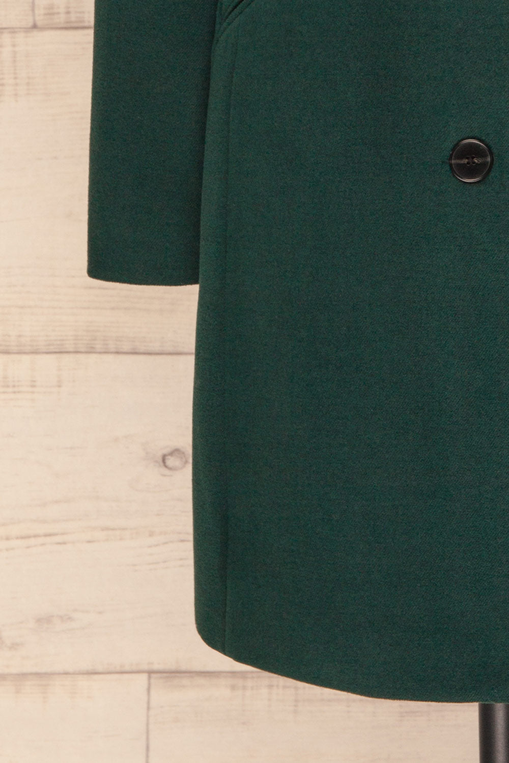 Wiesbaden Green Felt Coat | La Petite Garçonne bottom close-up