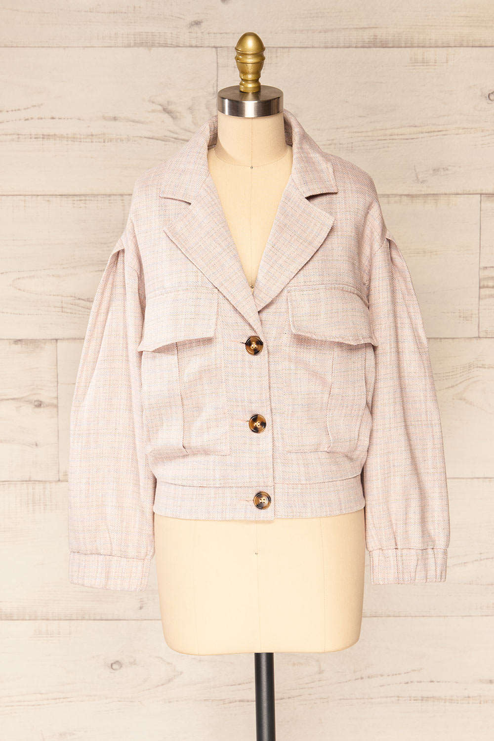 Willem Button Up Checkered Long Sleeves Jacket | La petite garçonne front view