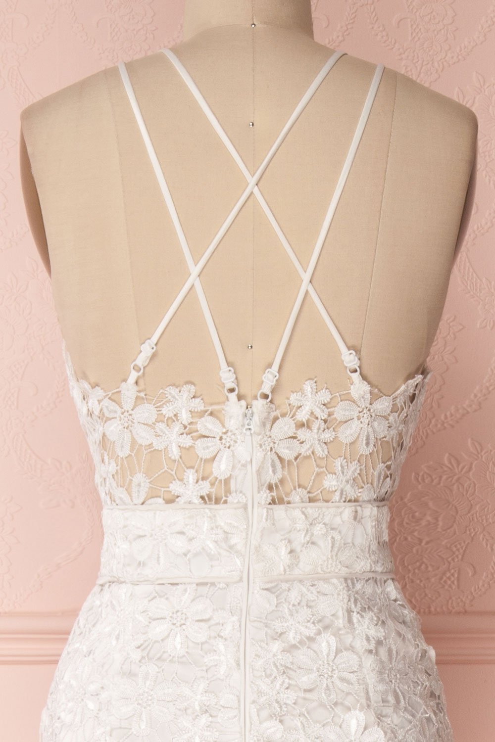 Winnie Fitted White Lace Bridal Gown with Slit | Boudoir 1861