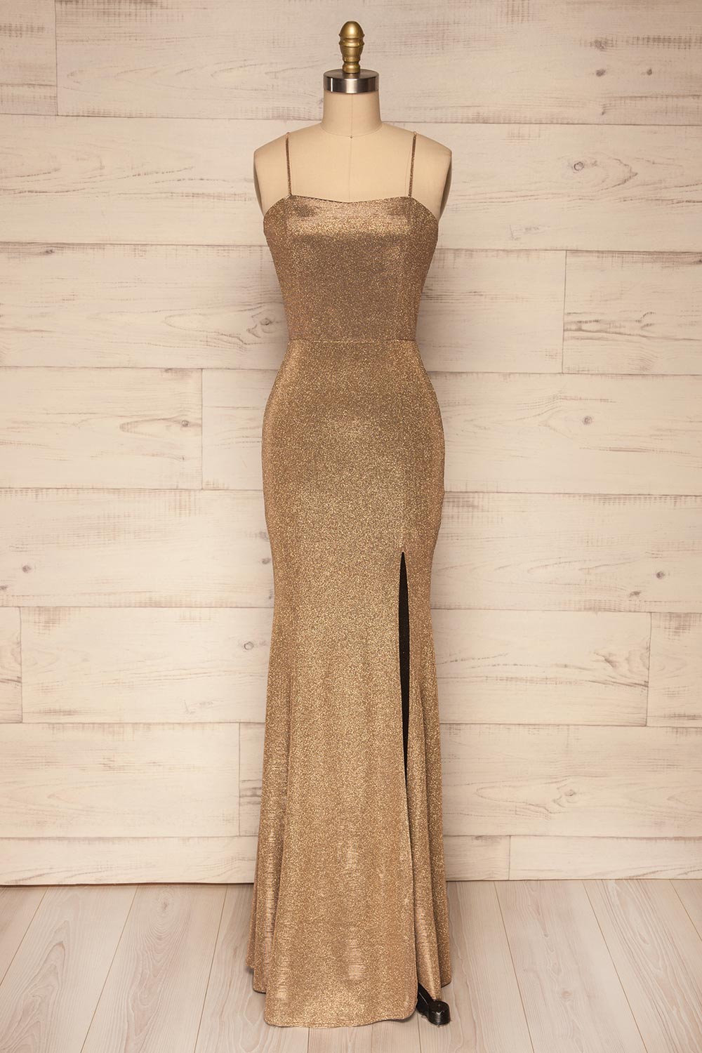 Yachiyo Gold Sparkly Mermaid Gown | La Petite Garçonne 1