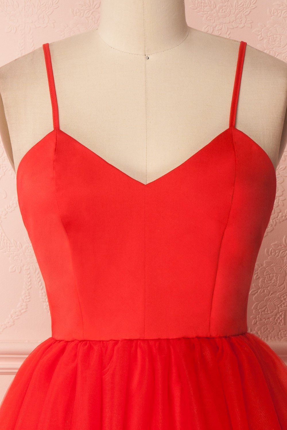 Yara Red Tulle Party Dress by Jordan de Ruiter | Boutique 1861