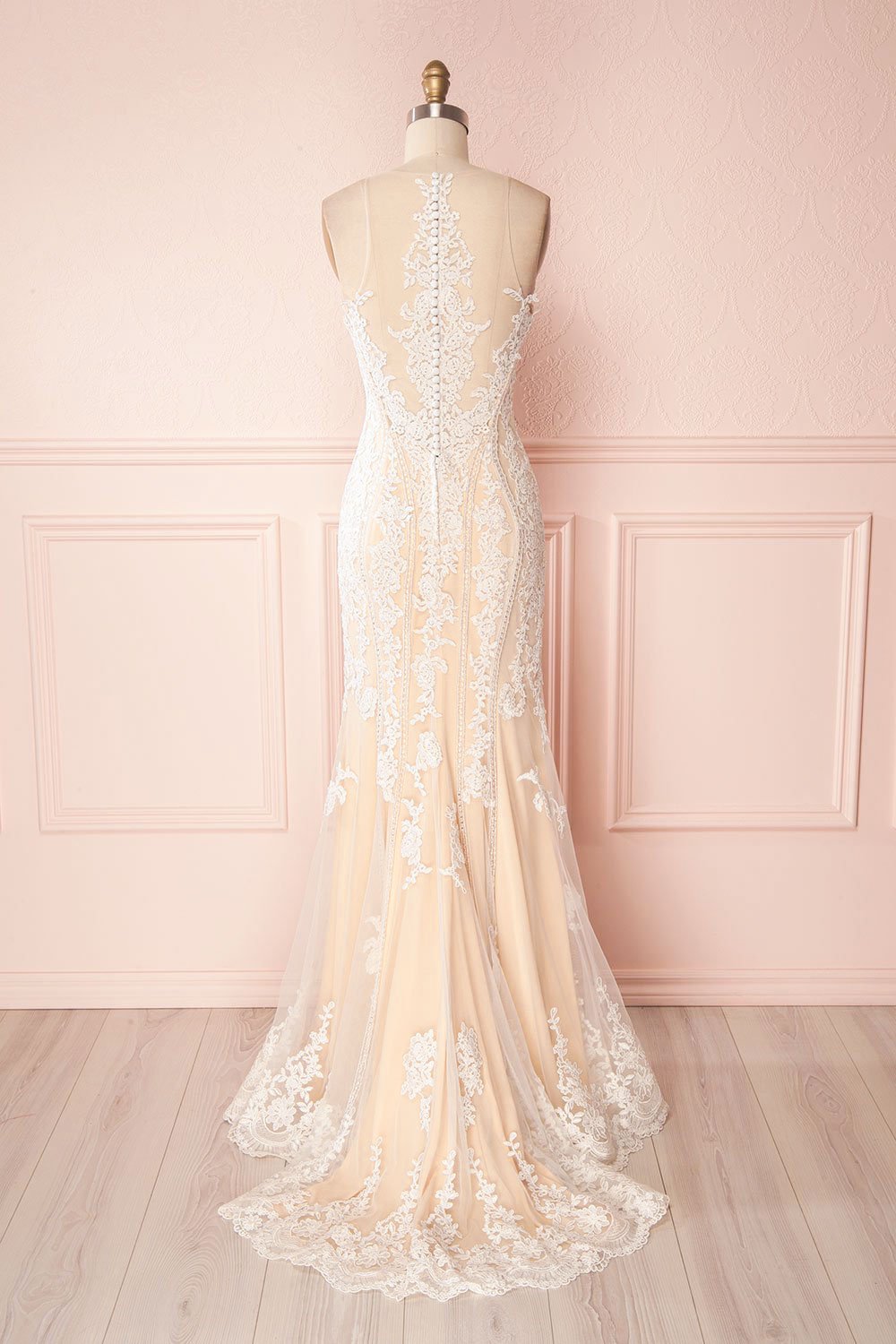 Yebin Beige Embroidery & Beads Bridal Dress | Boutique 1861