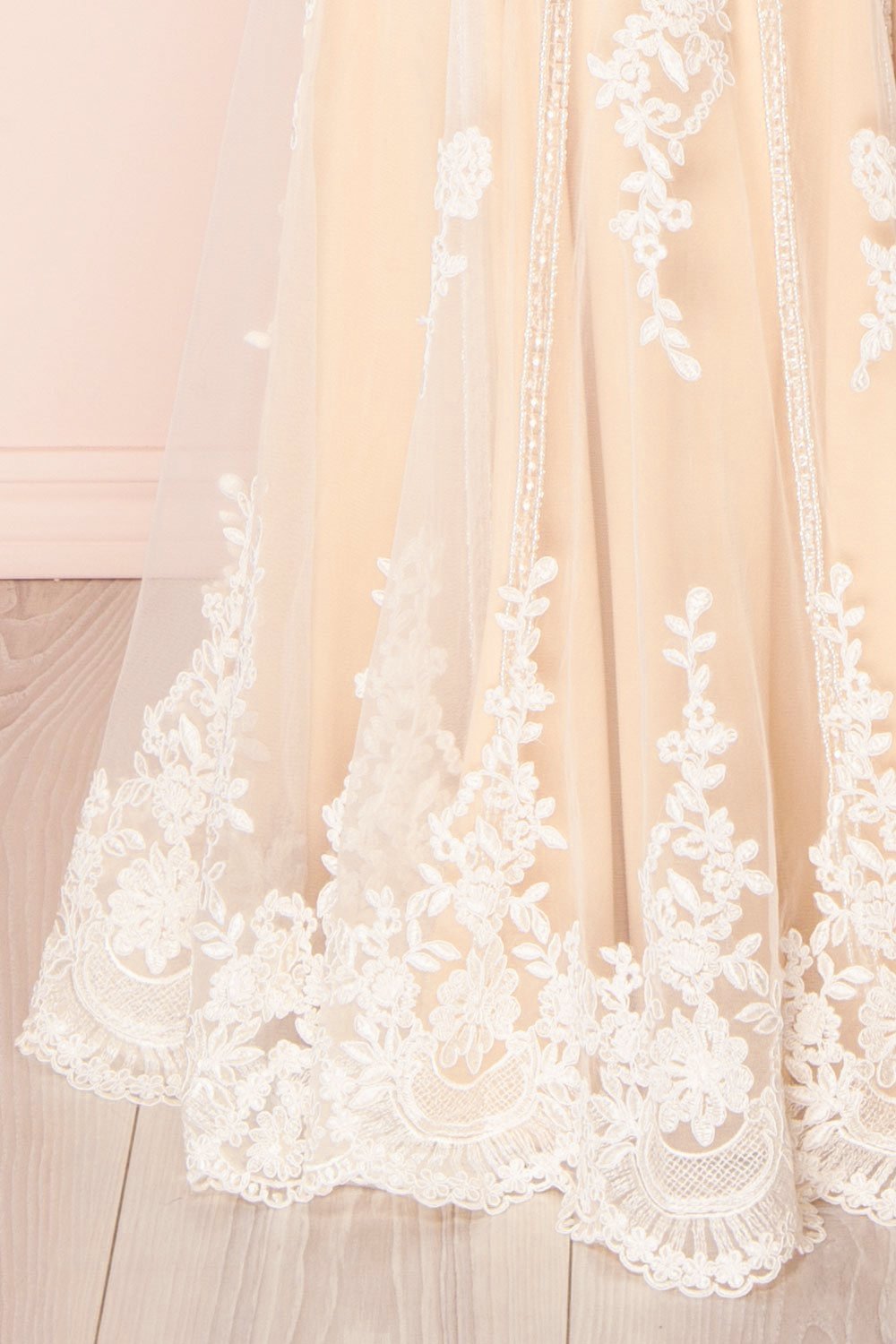 Yebin Beige Embroidery & Beads Bridal Dress | Boutique 1861