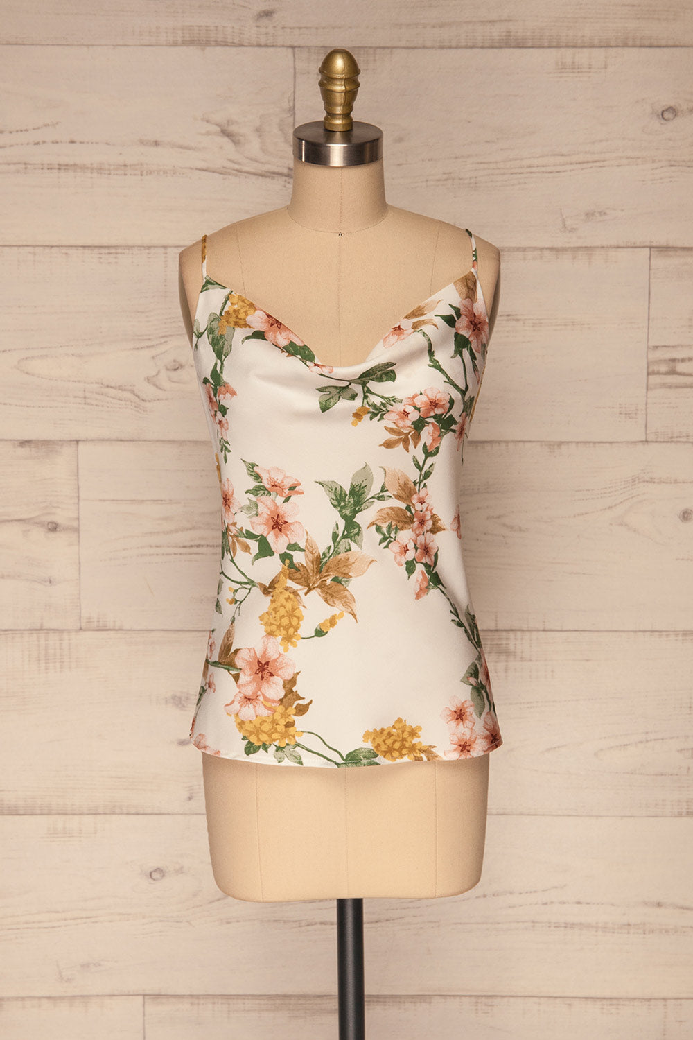 Yekaterina White Floral Tank Top front view | La petite garçonne