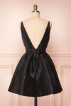 Yelena Black Plunging Neckline Short Dress | Boutique 1861 back view