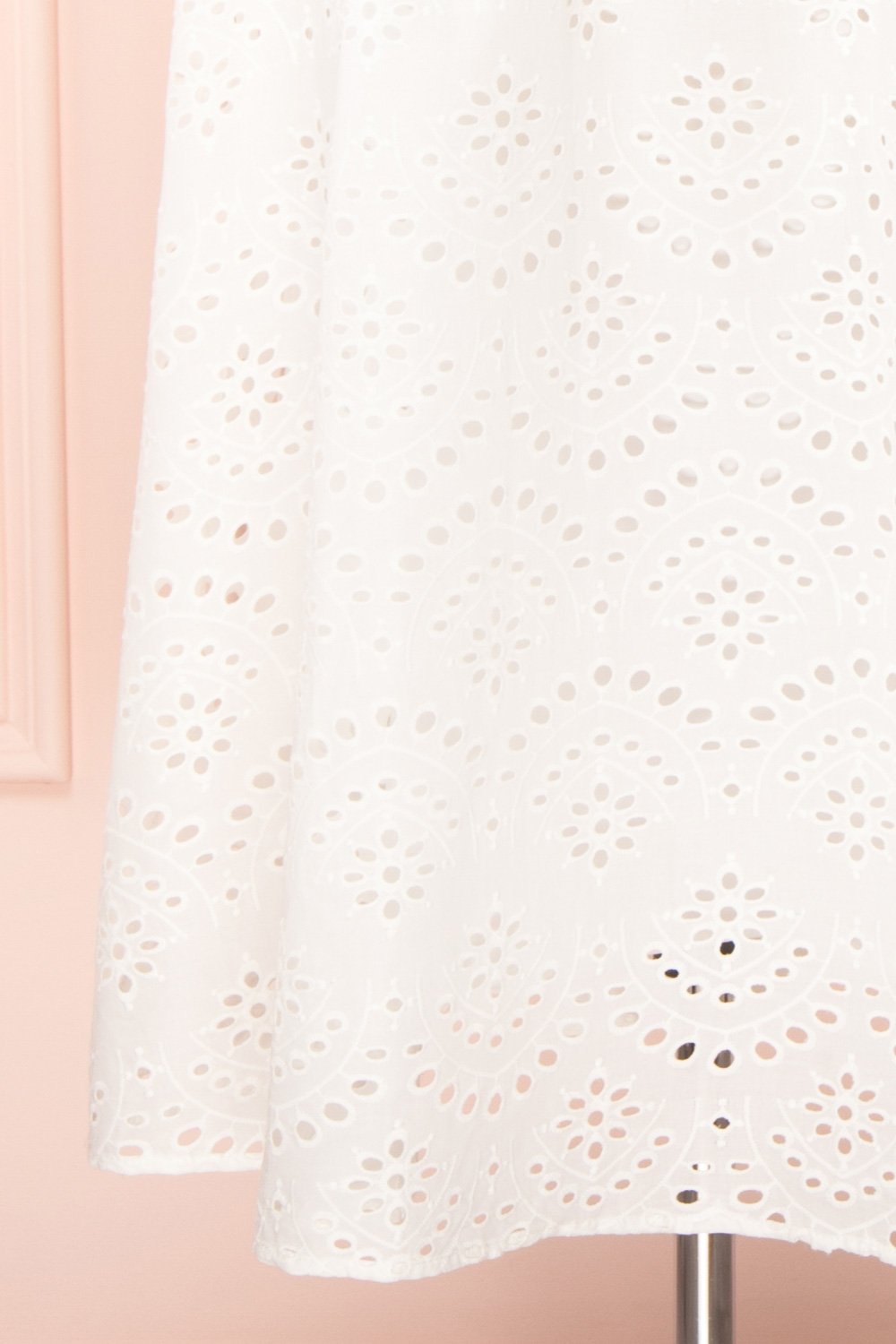 Yousra Blanc White Openwork Midi Dress skirt | Boutique 1861