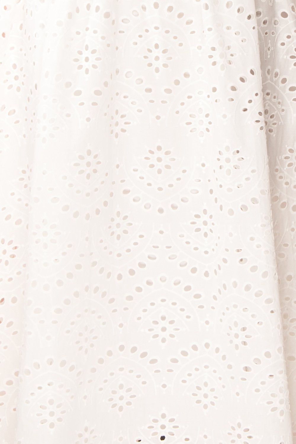 Yousra Blanc White Openwork Midi Dress fabric | Boutique 1861