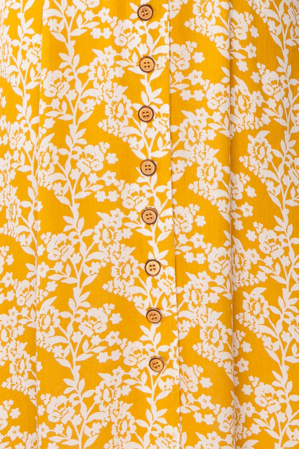 Yavanna Yellow & White Buttoned Midi Dress | Boutique 1861 fabric