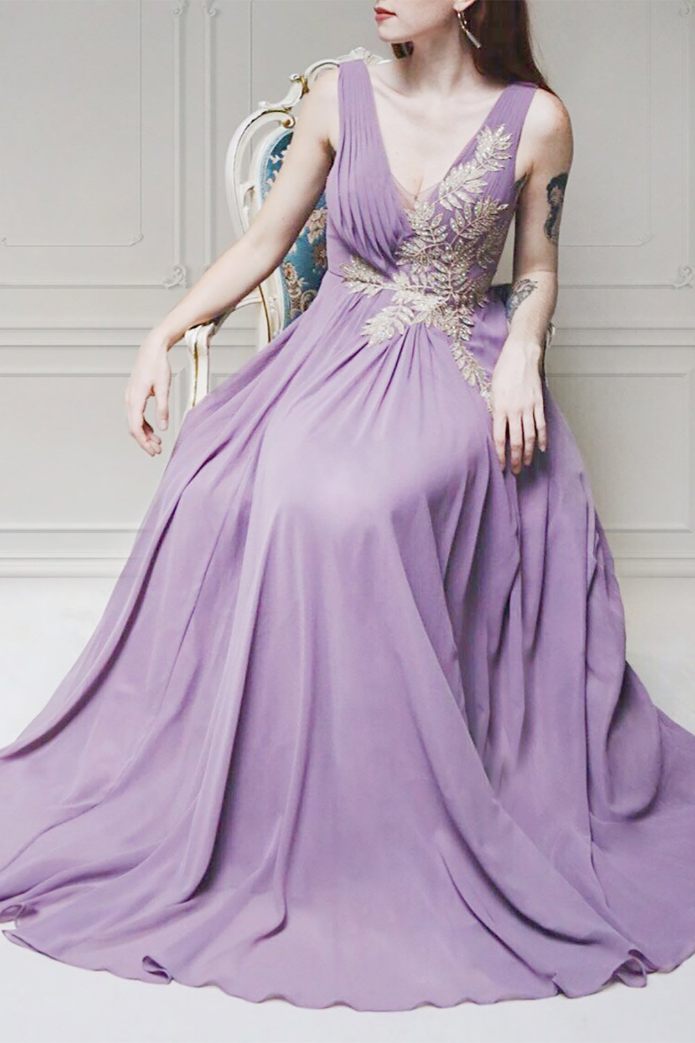 Zissel Rose | Pink Chiffon Gown