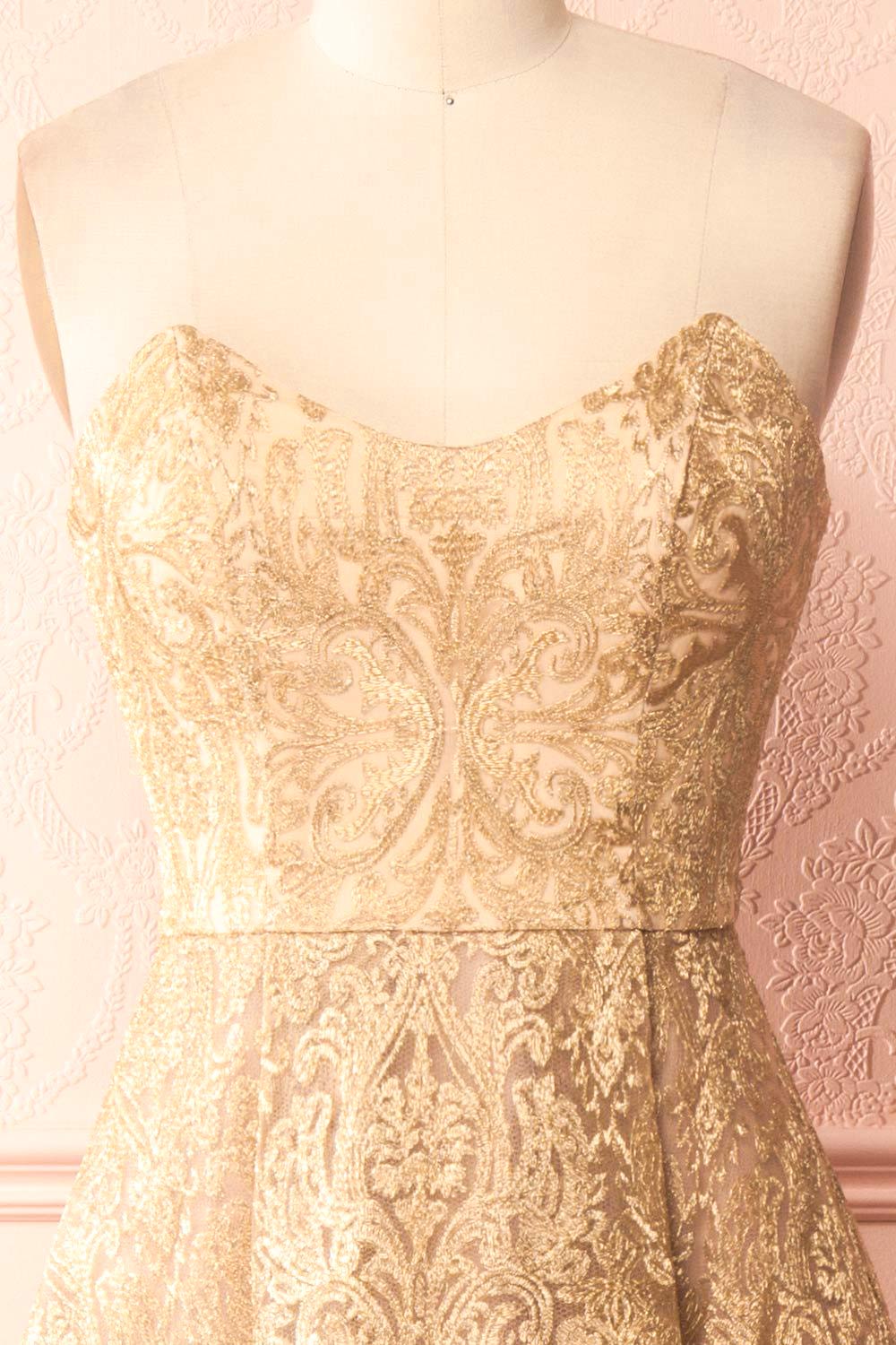 Zélie Or - Gold Embroidered Tulle Dress | Boutique 1861