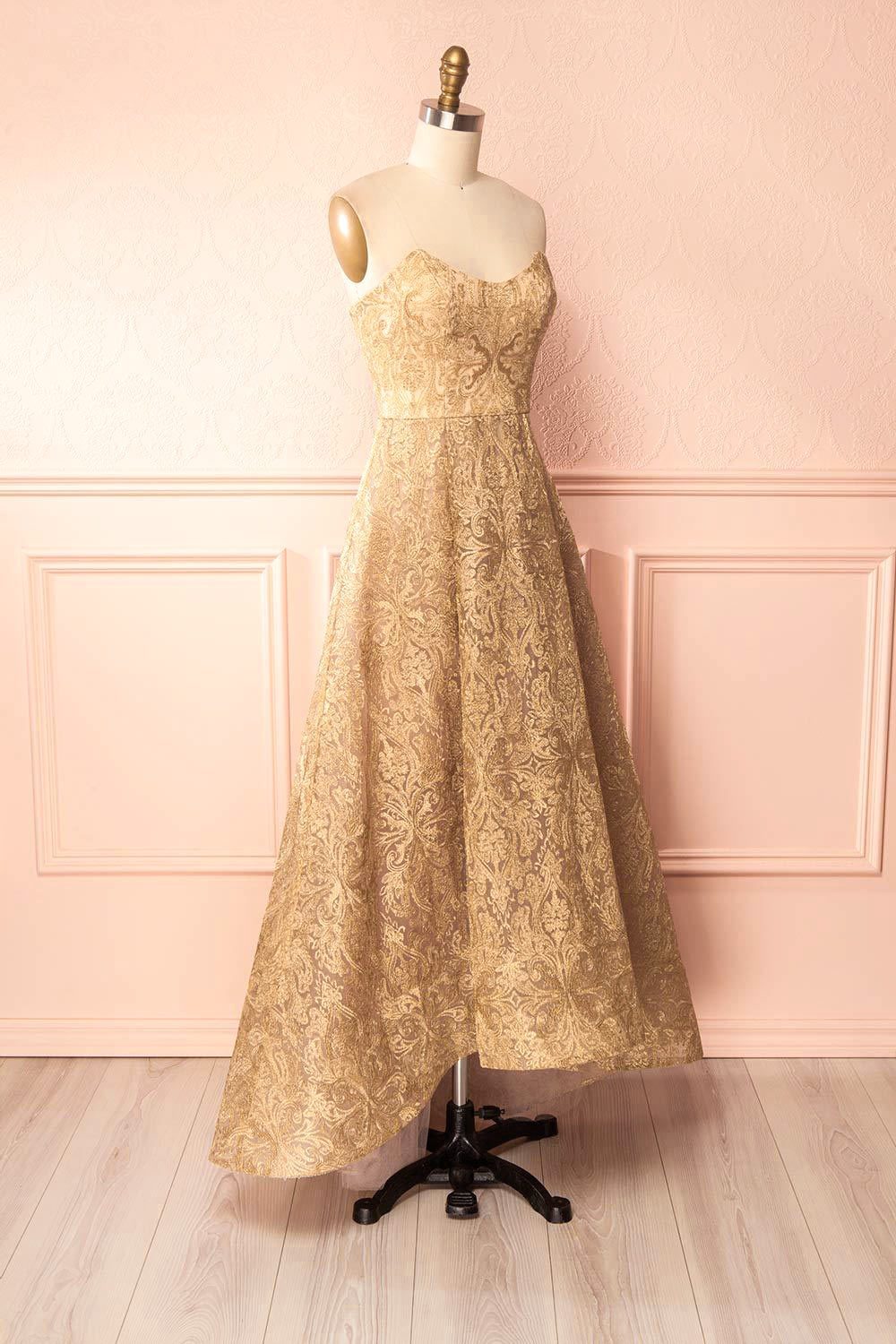 Zélie Or - Gold Embroidered Tulle Dress | Boutique 1861