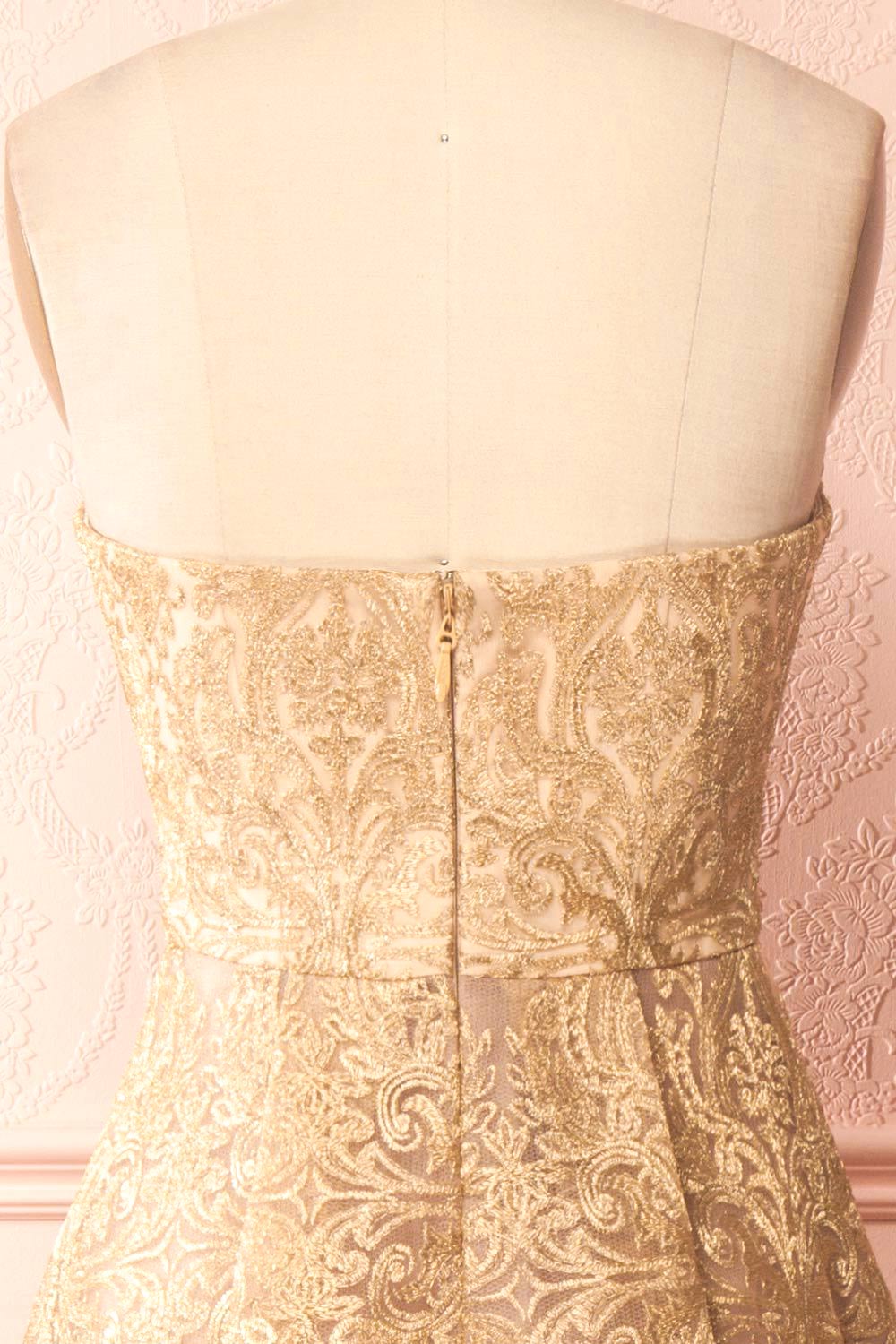 Zélie Or - Gold Embroidered Tulle Dress | Boutique 1861