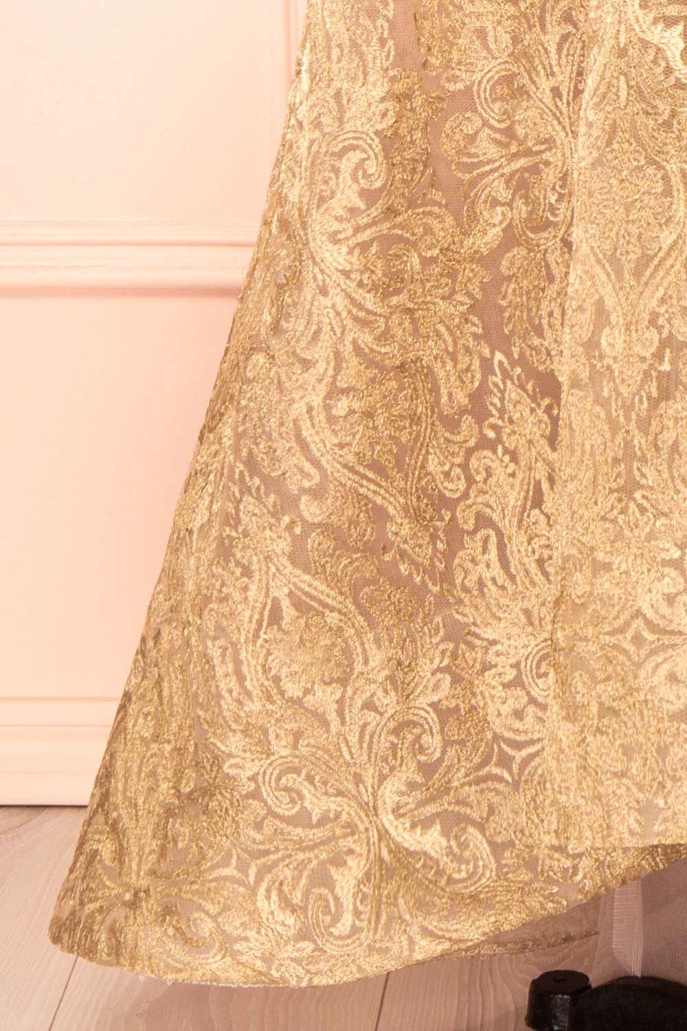 Zélie Or - Gold Embroidered Tulle Dress | Boutique 1861
