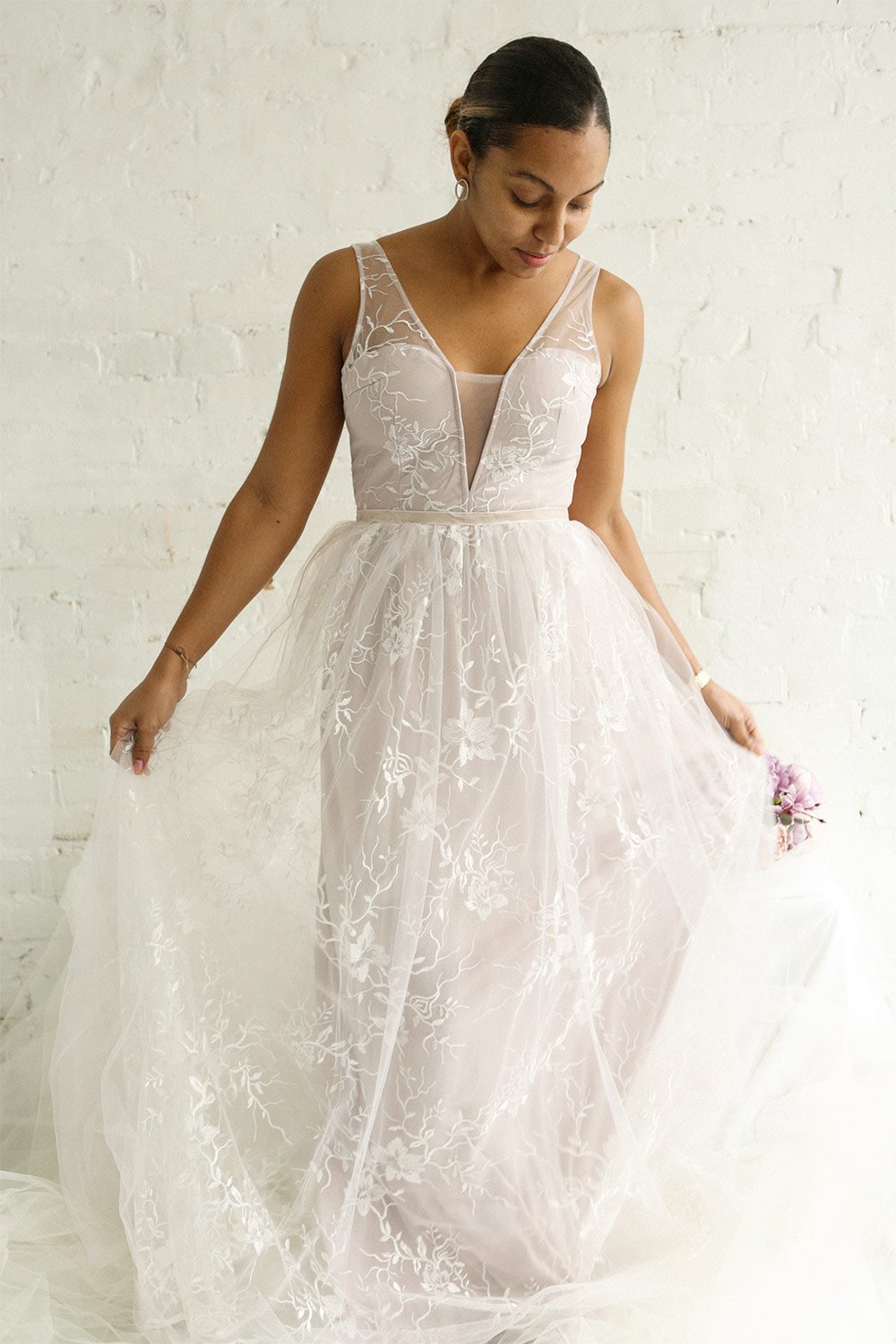 Zenzel Day | Cream Embroidered Gown