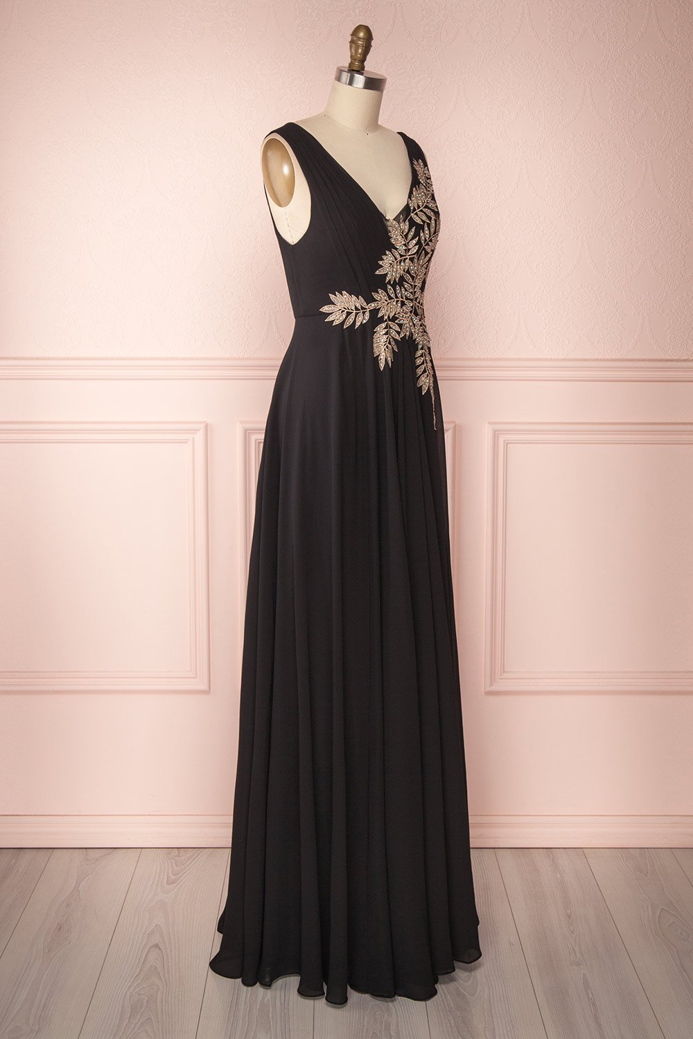 Zissel Noir | Black Chiffon Gown