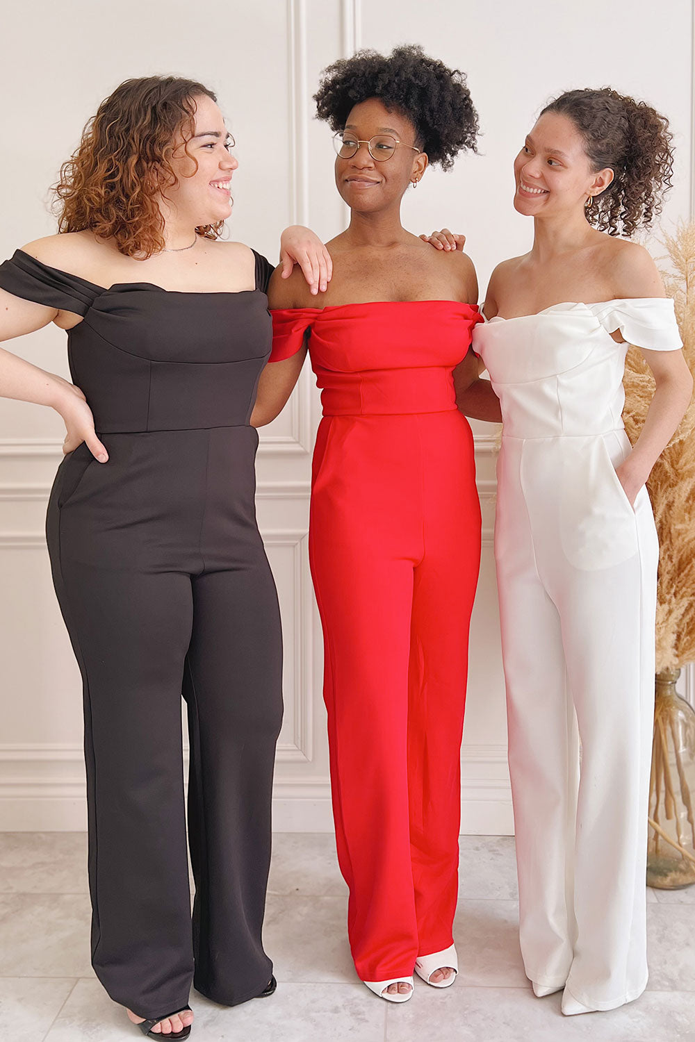 Zolo Red Cowl Neck Jumpsuit | La petite garçonne on model