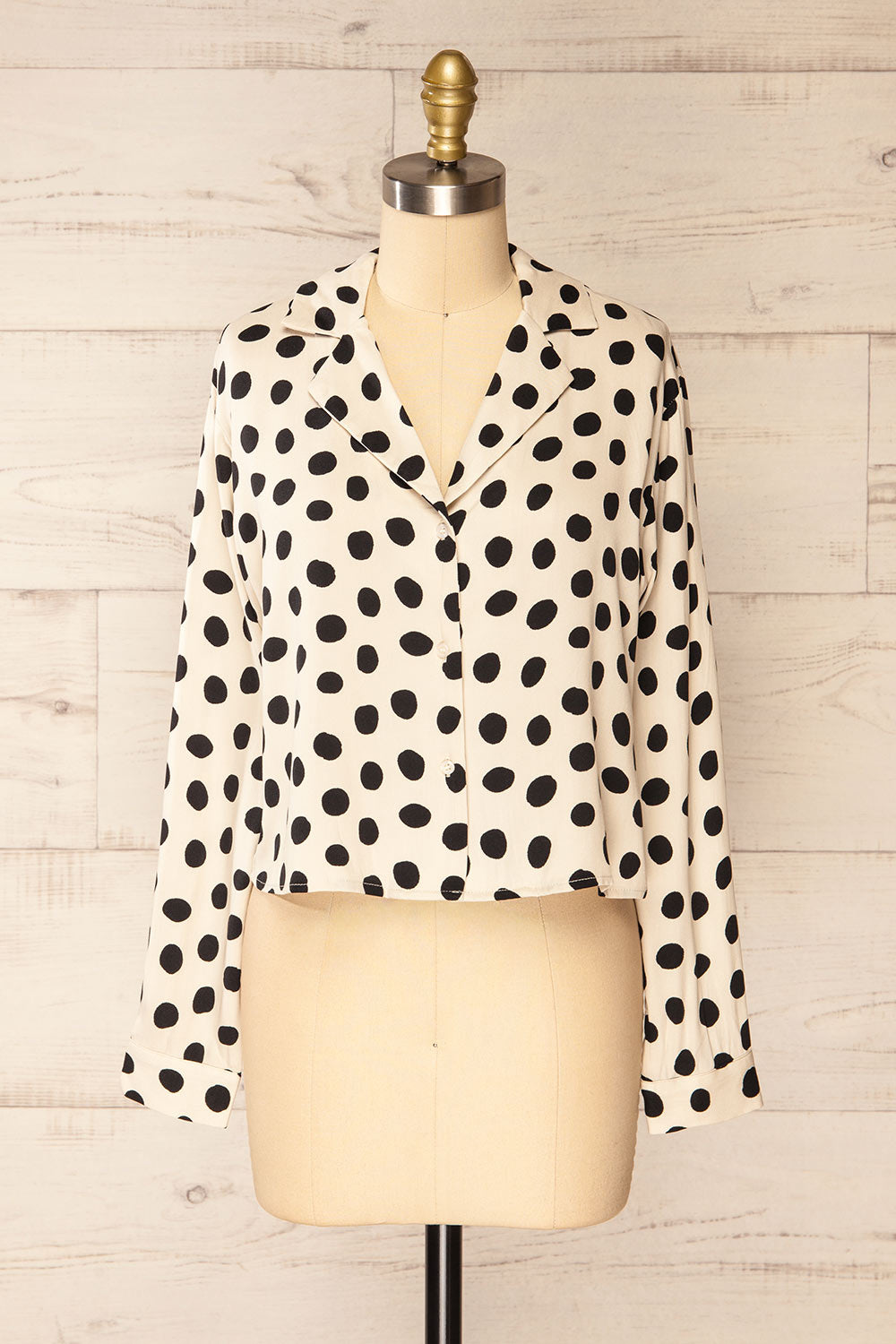 Aalborg Long Sleeve Blouse w/ Polka Dots | La petite garçonne front view