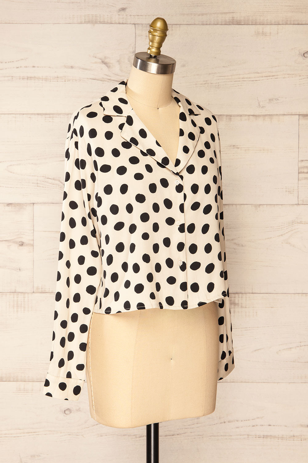 Aalborg Long Sleeve Blouse w/ Polka Dots | La petite garçonne side view