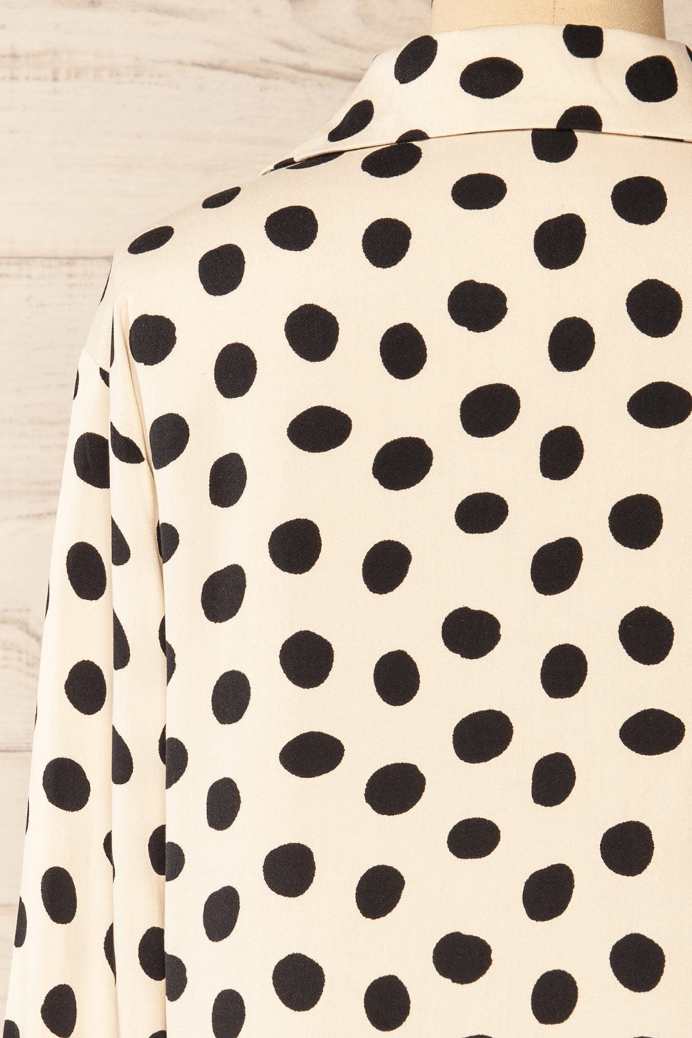 Aalborg Long Sleeve Blouse w/ Polka Dots | La petite garçonne back close-up