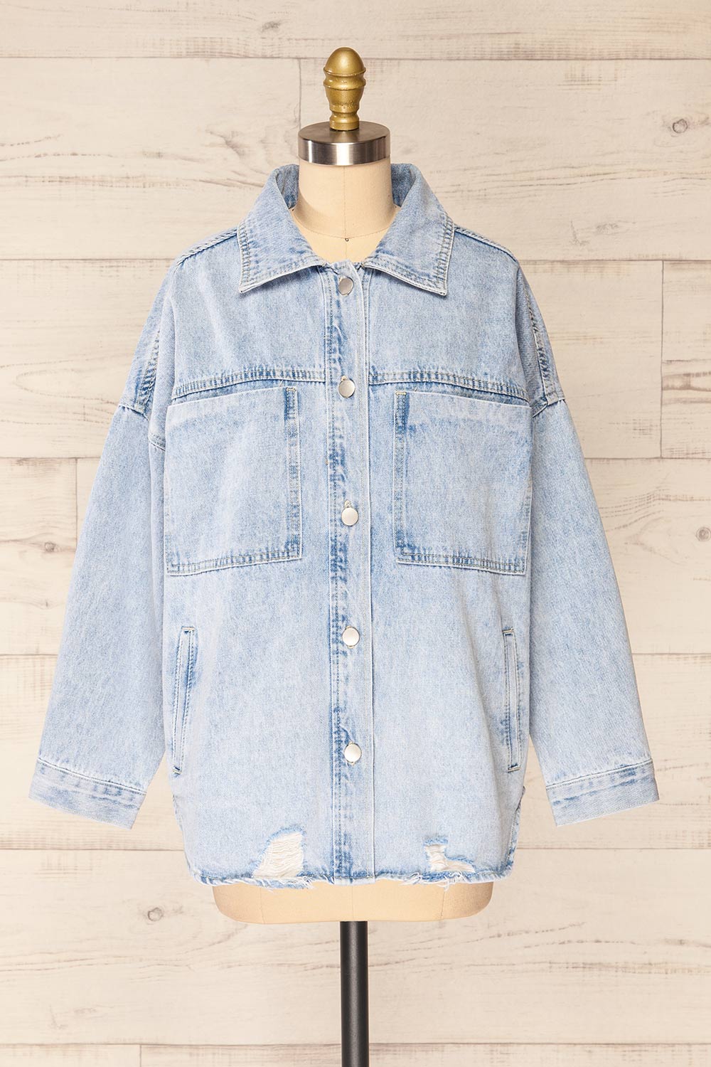 Abarttoi Distressed Denim Jacket | La petite garçonne front view