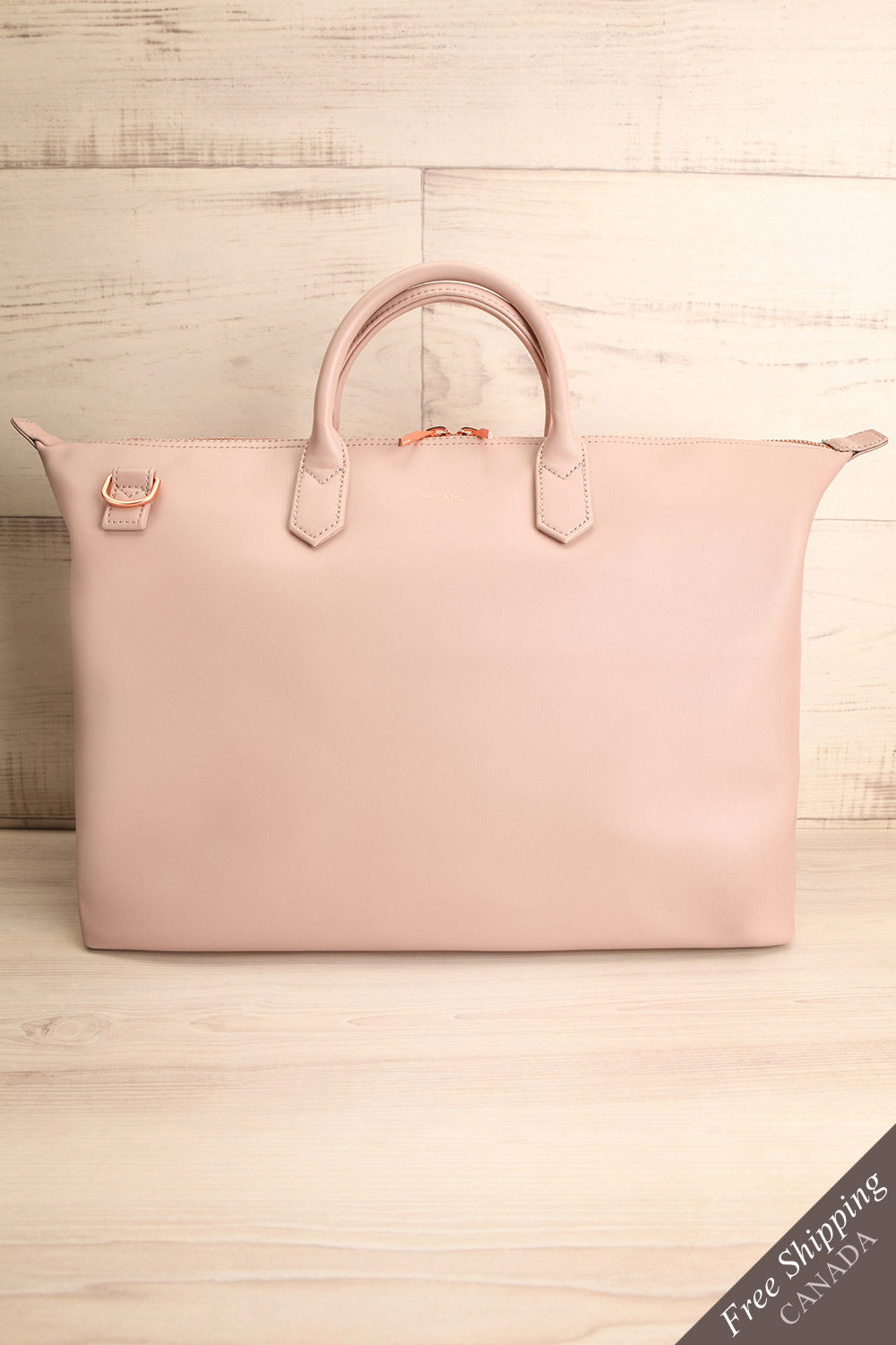 Abbilo Taupe Vegan Weekender Tote Bag front view | La Petite Garçonne