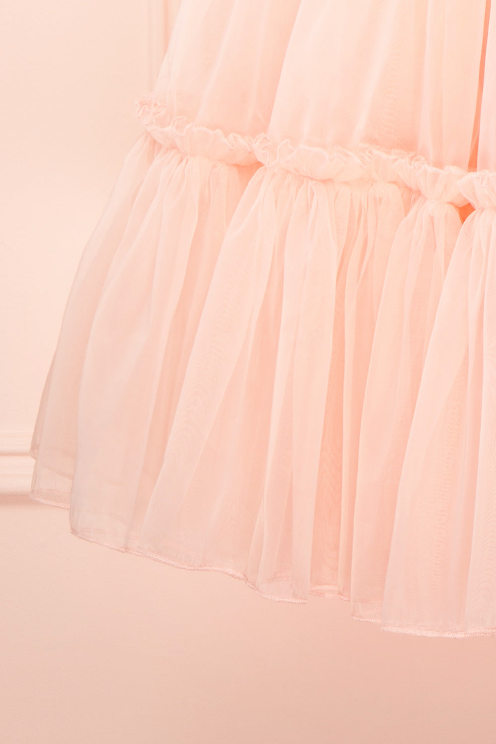 Abigail Three-Tiered Pink Midi Dress | Boutique 1861 bottom