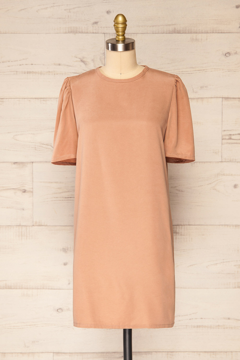 Aby Rose Short T-Shirt Dress w/ Round Collar | La petite garçonne front view