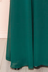 Adelphia Green V-Neck Chiffon Maxi Dress | Boutique 1861  bottom