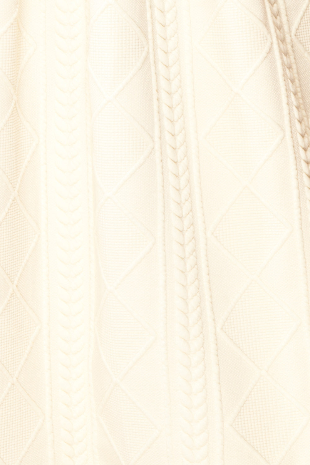 Adema Cream Puffy Sleeve Knitted Dress | La petite garçonne fabric