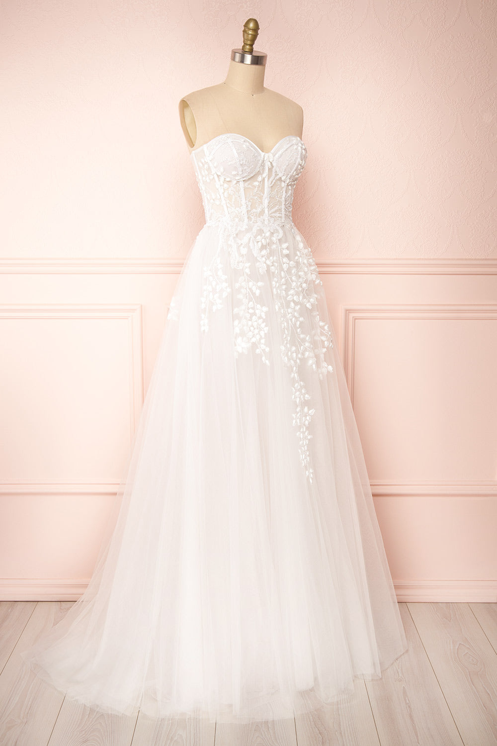 Adrasthee Bustier Tulle Wedding Dress w/ Slit | Boudoir 1861 side view 