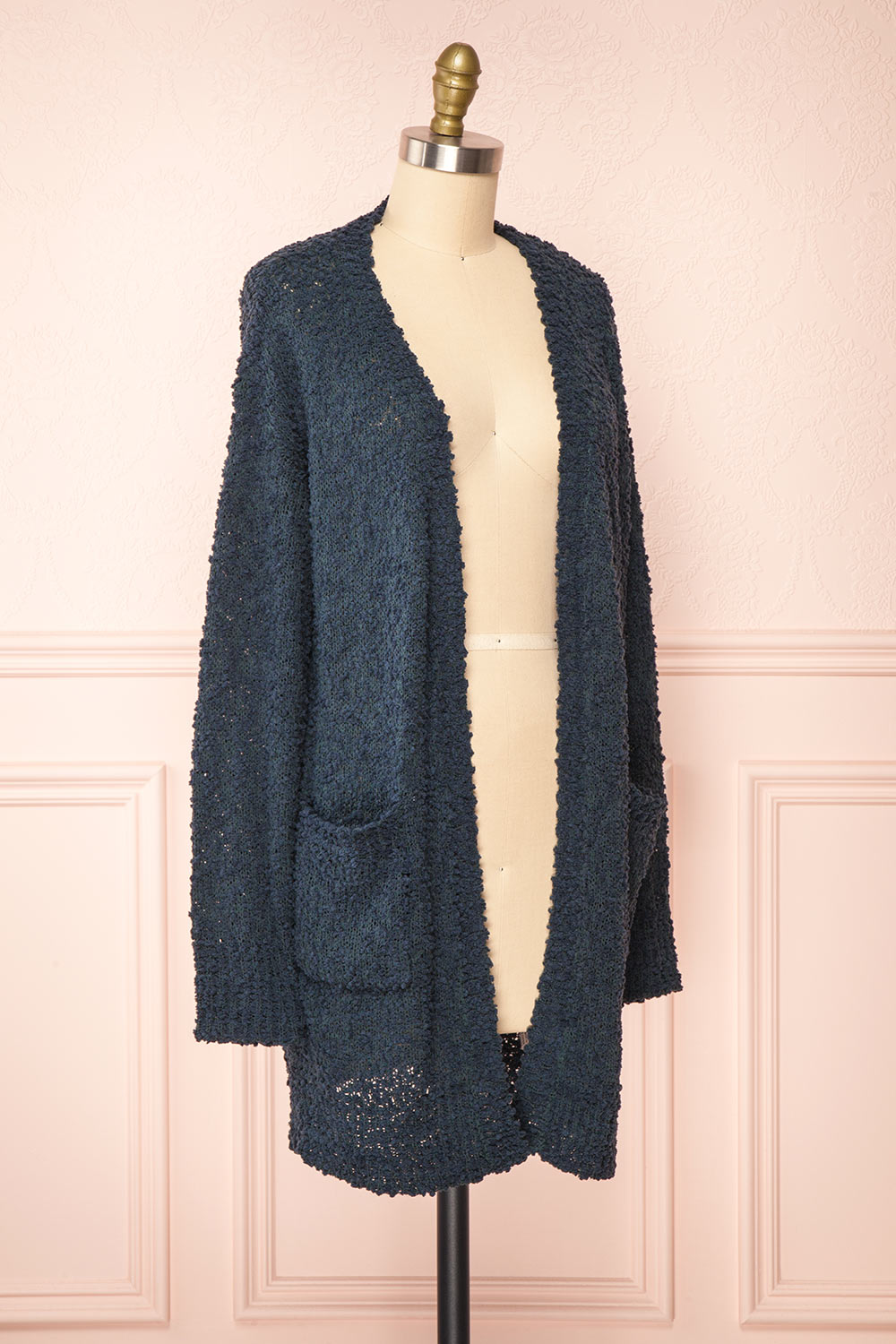Aegle Forest Long Fuzzy Knitted Cardigan | Boutique 1861 side view