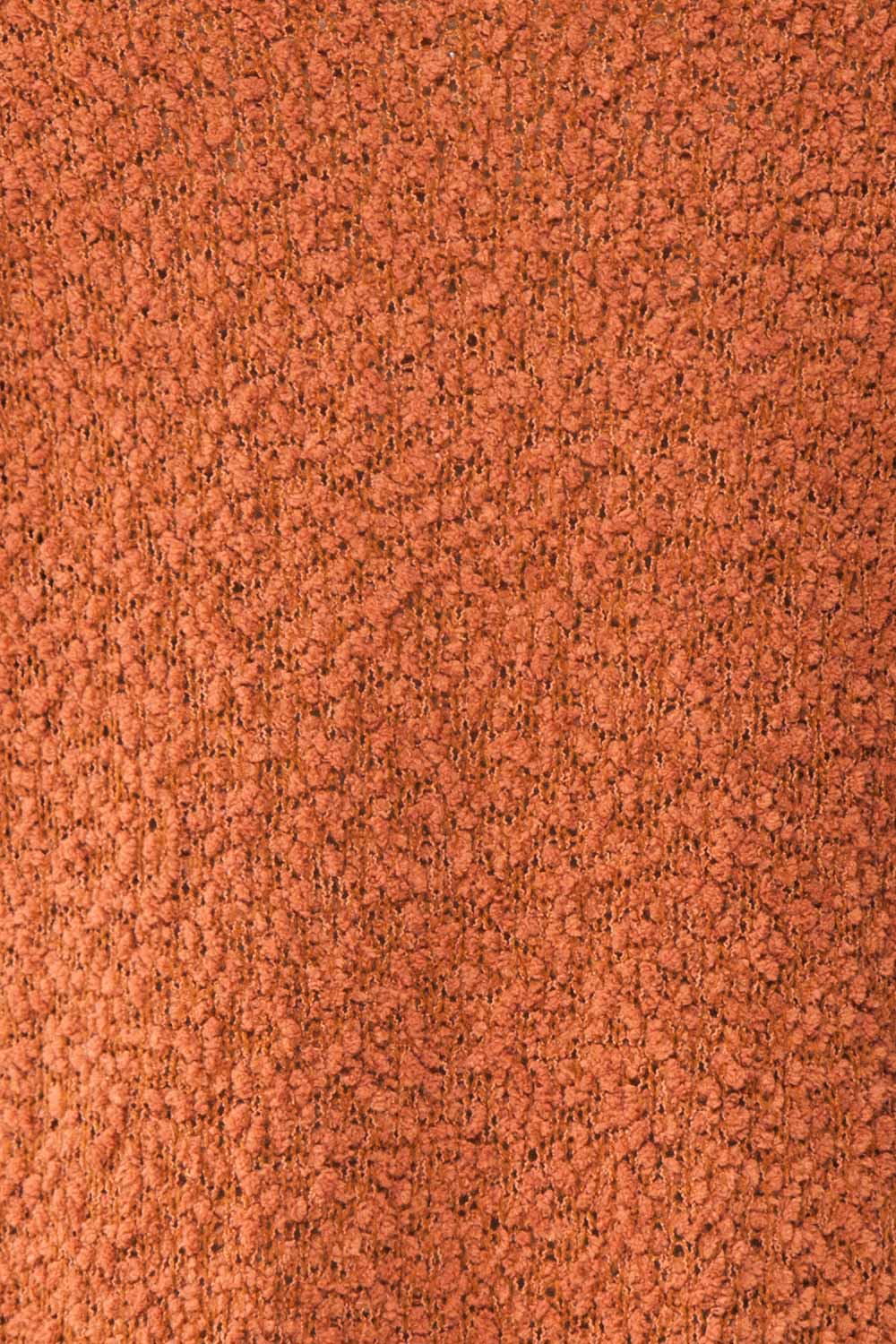 Aegle Rust Long Fuzzy Knitted Cardigan | Boutique 1861 fabric