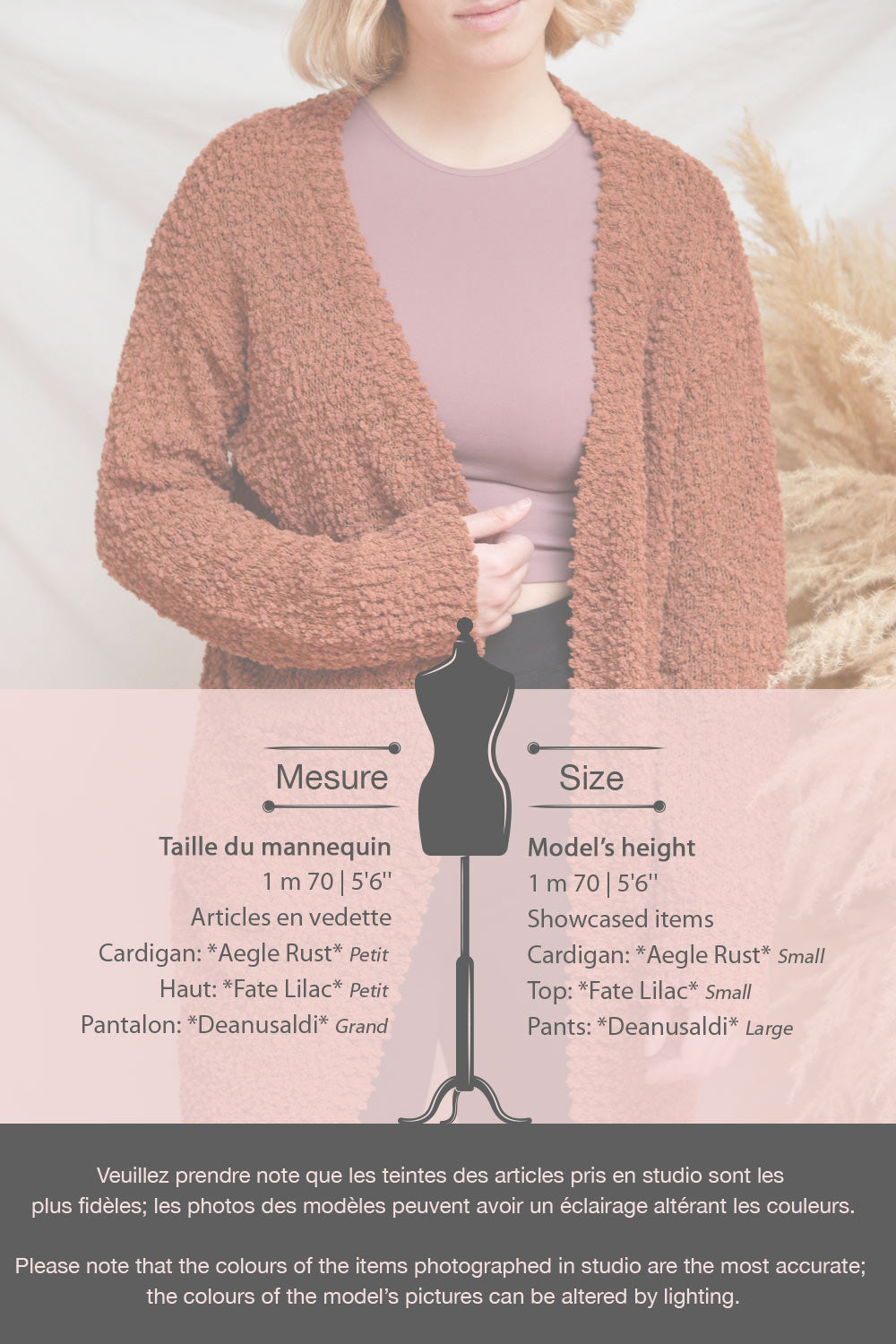 Aegle Blush Pink Long Fuzzy Knitted Cardigan | Boutique 1861 fiche