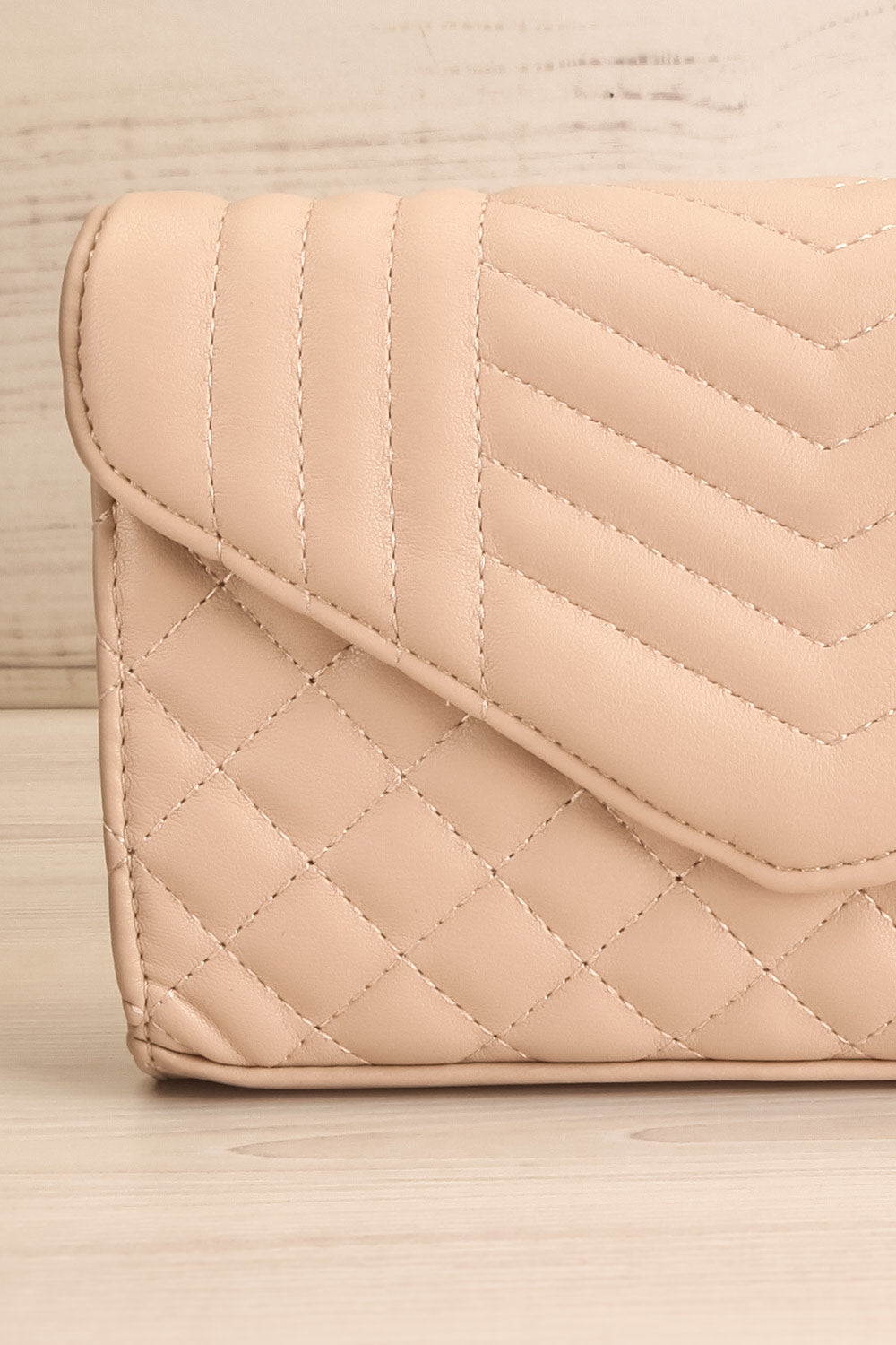 Affatim Beige Quilted Crossbody Clutch Bag | La Petite Garçonne 9