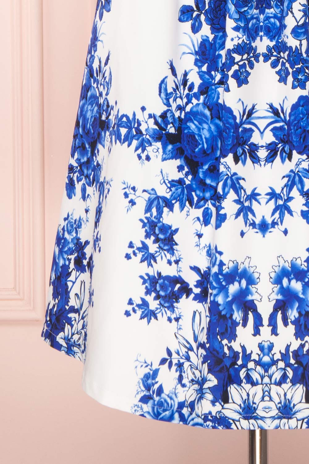 Agalia White & Blue Floral A-Line Cocktail Dress | Boutique 1861 7